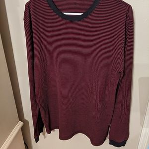 Boyfriend shirt. Vans, red and black striped long sleeve shirt. XL